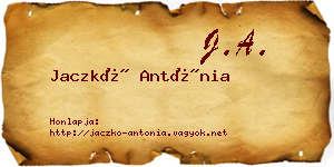 Jaczkó Antónia névjegykártya